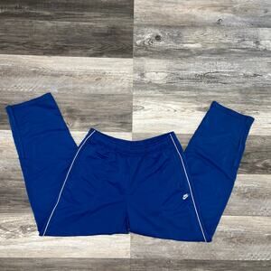 Vintage Y2K Nike Sporty Royal Blue Single Striped Mens XL Mini Swoosh Trackpants